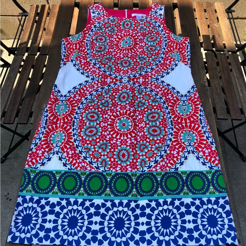 London Times Dress size 8.  97% Cotton, 3% Spandex.